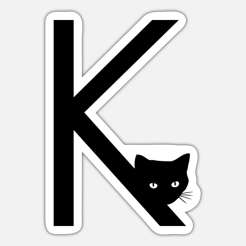 Buchstabe K mit Katze\' Sticker | Spreadshirt