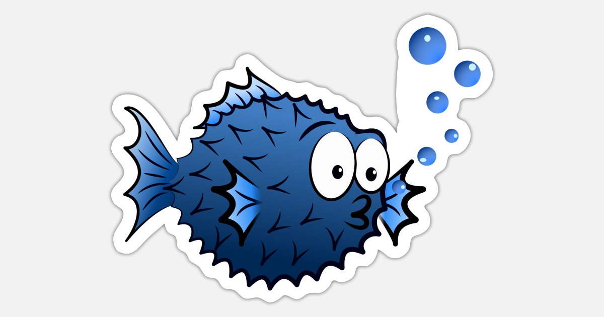 puffer fish funny fish water sea' Sticker | Spreadshirt