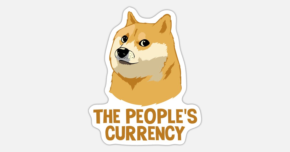 Amoroso Relativamente administración 'Dogecoin La moneda de la gente crypto divertido' Pegatina | Spreadshirt