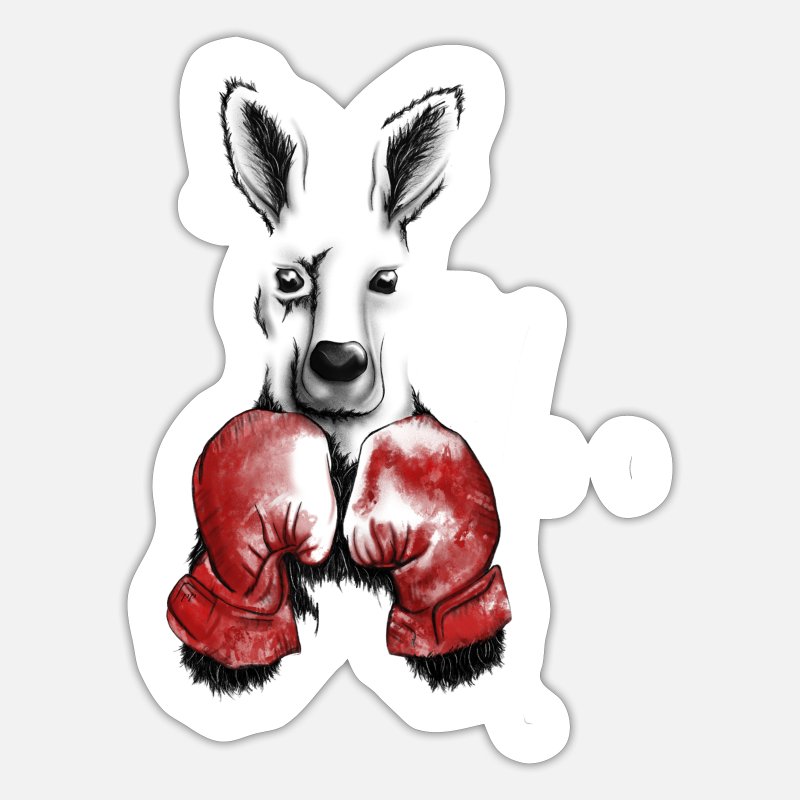 se galdeblæren Et centralt værktøj, der spiller en vigtig rolle Kænguru med boksehandsker' Sticker | Spreadshirt
