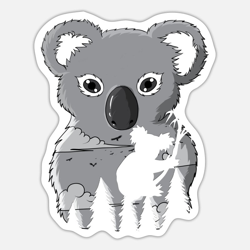 'Koala Australian Forest Animal Kola Babies Koala Bear' Sticker |  Spreadshirt