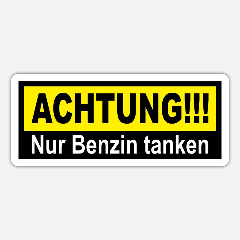4 Stück BENZIN Aufkleber Sticker Auto Tankdeckel Warnung Hinweis Achtung Tanken 