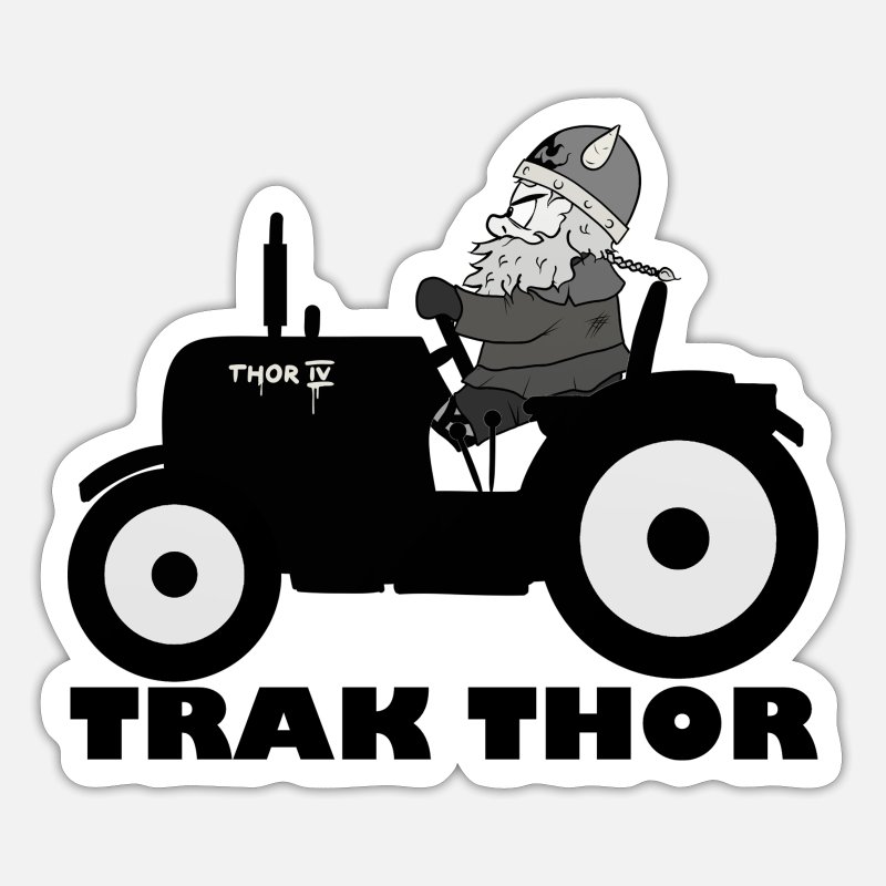 'Tractor Trecker Farmer Thor Funny Viking' Sticker | Spreadshirt