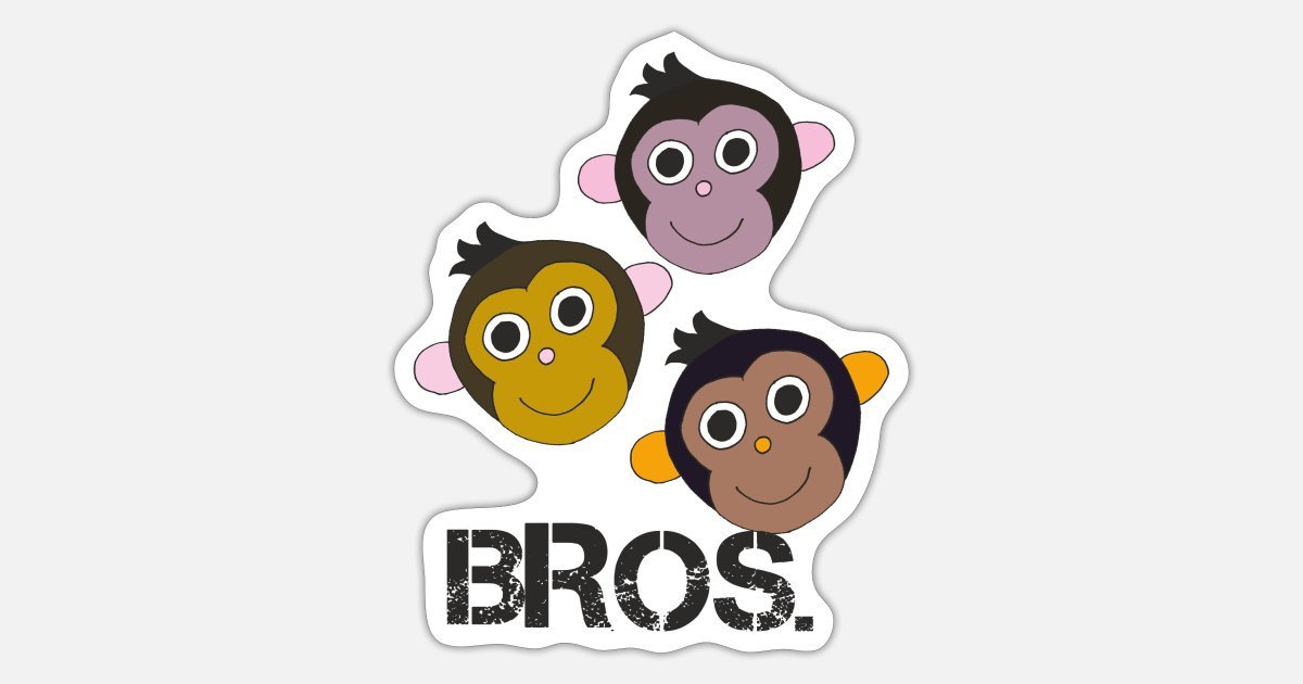 monkey bros' Sticker | Spreadshirt