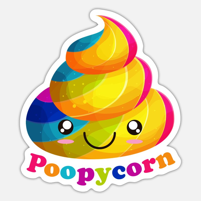 Poopycorn Funny Poop Emoji Unicorn Rainbow' Sticker | Spreadshirt
