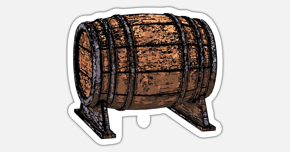 Beer barrel I wine barrel I whiskey barrel I cartoon' Sticker | Spreadshirt
