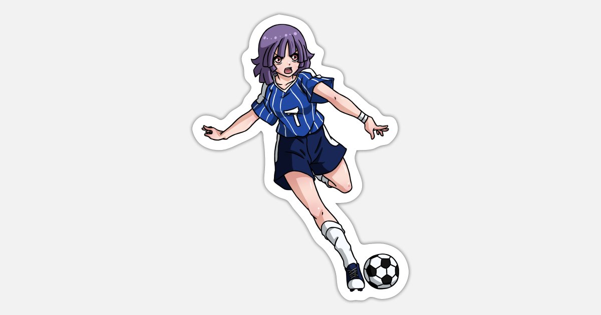 Soccer Anime Girl Japanese Waifu Weeb Soccer' Sticker | Spreadshirt