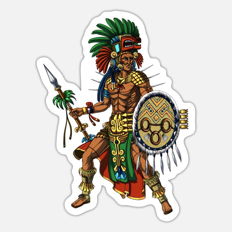 Custom Mixtec Aztec Mayan Warrior Bikkuriman Style Prismatic Sticker 