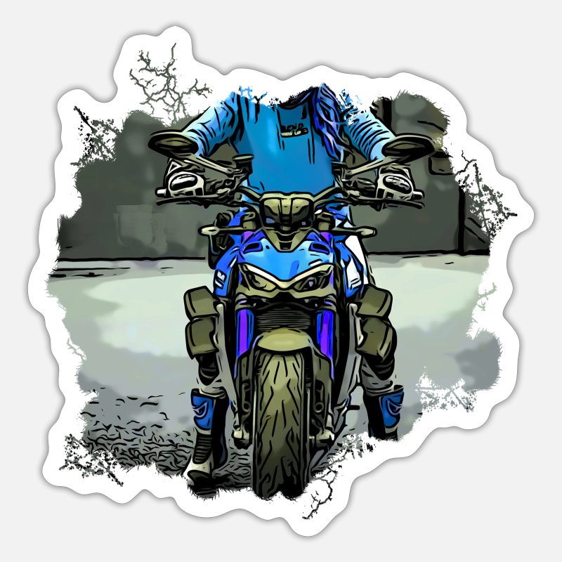 Naked Bike light blue' Sticker | Spreadshirt