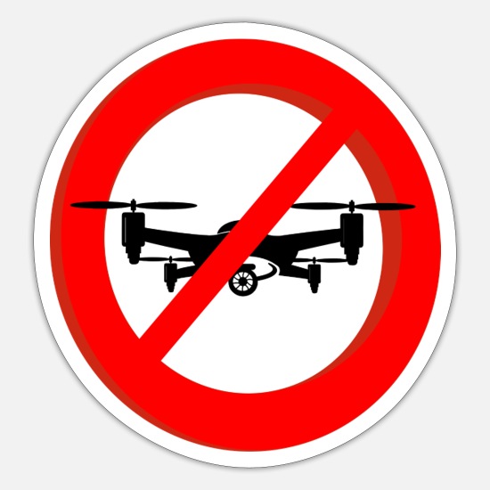 Drohnen Flugverbot Aufkleber Kreis 