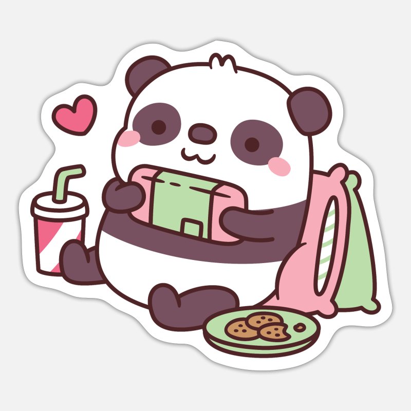 Cute Panda Playing Video Games' Sticker | Spreadshirt