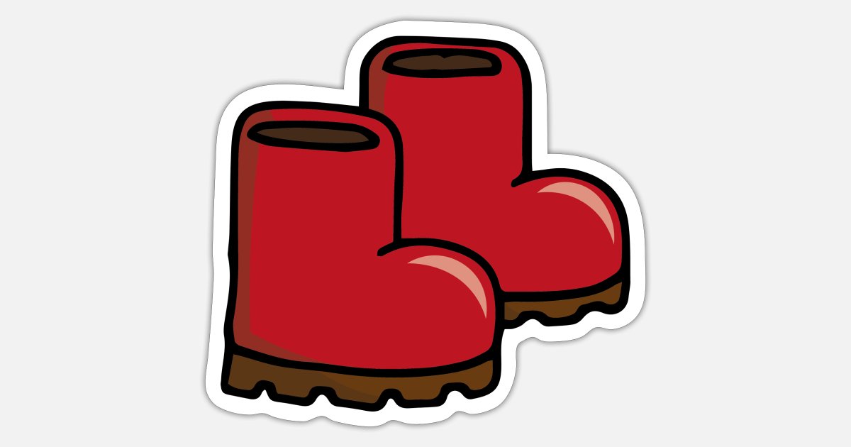 Trafik i mellemtiden flov Røde gummistøvler Støvler Vinterstøvler' Sticker | Spreadshirt