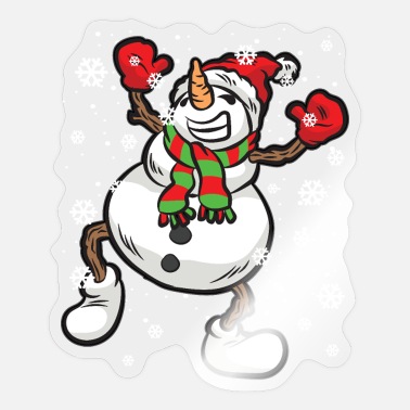 Snowfall Dancing snowman in the snowfall - Sticker