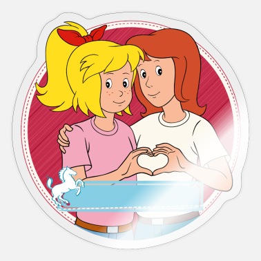Bibi und Tina Herz Name Personalisierbar - Sticker
