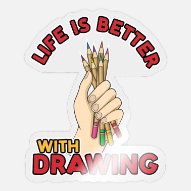 Idea Life With Drawing Pencil Designer Illustration - Sticker