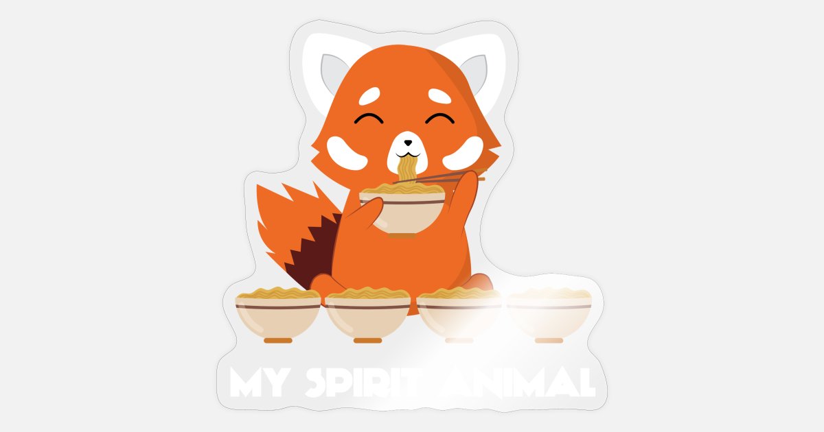 Red Panda - Spirit - Chinese - Noodle - Gift' Sticker | Spreadshirt