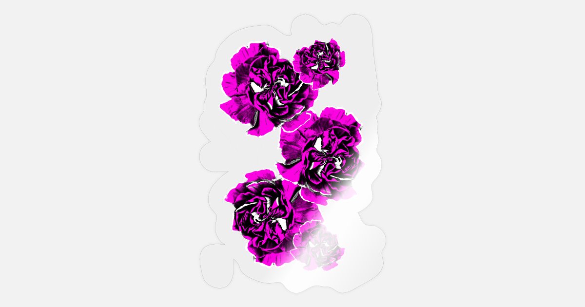 Carnation Flowers Purple Violet Roses Tattoo Gift' Sticker | Spreadshirt