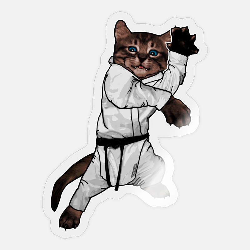 Karate Kat Kung Fu Cat Gift Idee' Sticker | Spreadshirt