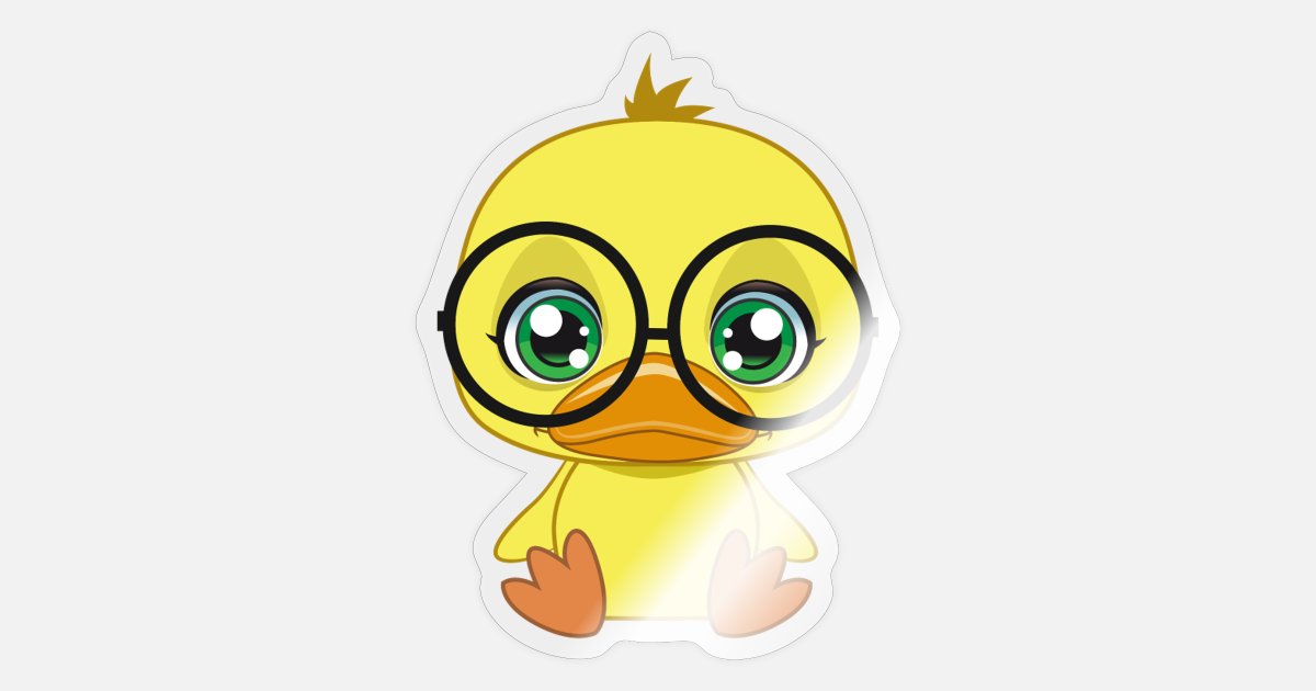 XASTY cute duck glasses nerd glubschi geek nerdy' Sticker | Spreadshirt