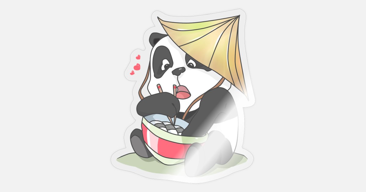 Panda Sushi Box Fantasy Asia China Kids Animals' Sticker | Spreadshirt