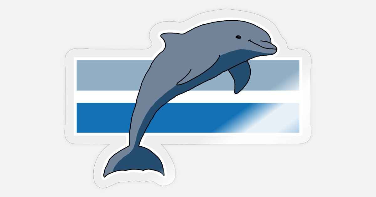 Delfín, Animal, Animal marino, Dibujo, Idea de regalo' Pegatina |  Spreadshirt