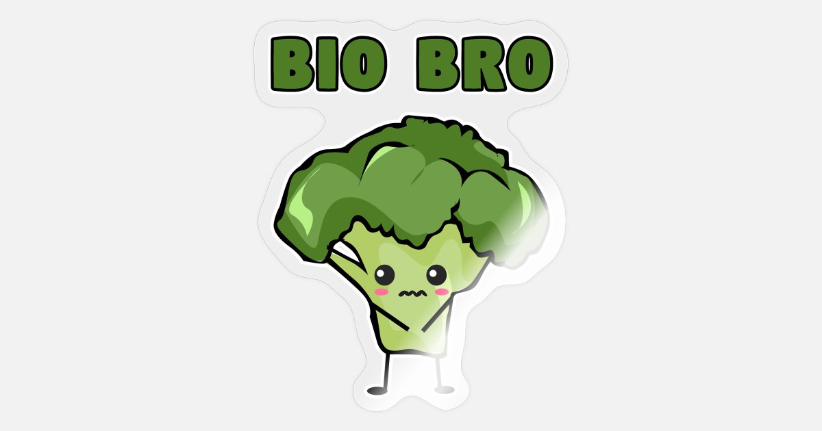 Cartoon Broccoli Brother Chibi Vegan Gift' Sticker | Spreadshirt