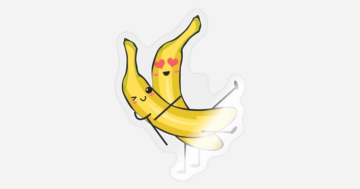 Banana Comic Chibi Manga Anime Vegan Gift' Sticker | Spreadshirt