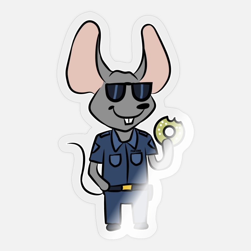 Police security mouse cartoon kids gift' Sticker | Spreadshirt