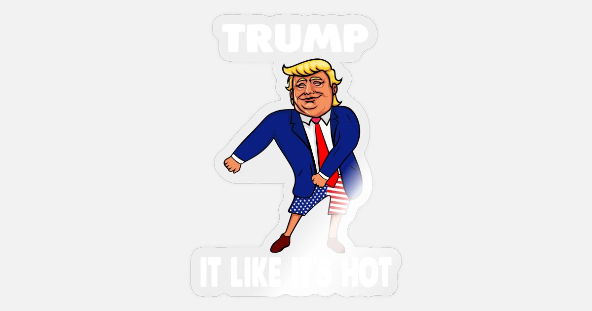 Donald Trump President Comic Funny Float Gift' Sticker | Spreadshirt
