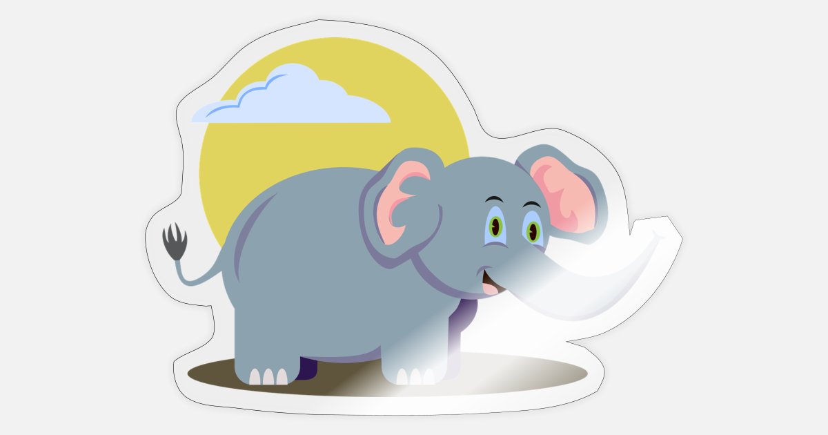 Elephant baby elephant proboscis thick skin big ears' Sticker | Spreadshirt