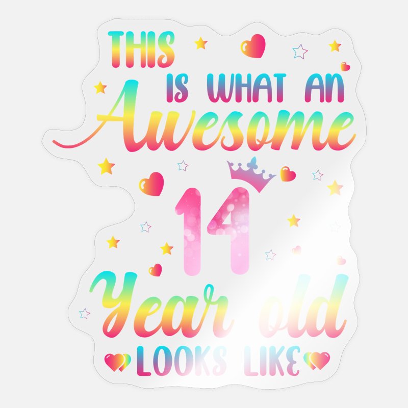 onderwijzen De neiging hebben Reserveren 14e verjaardag meisje, 14-jarige meisje cadeau' Sticker | Spreadshirt