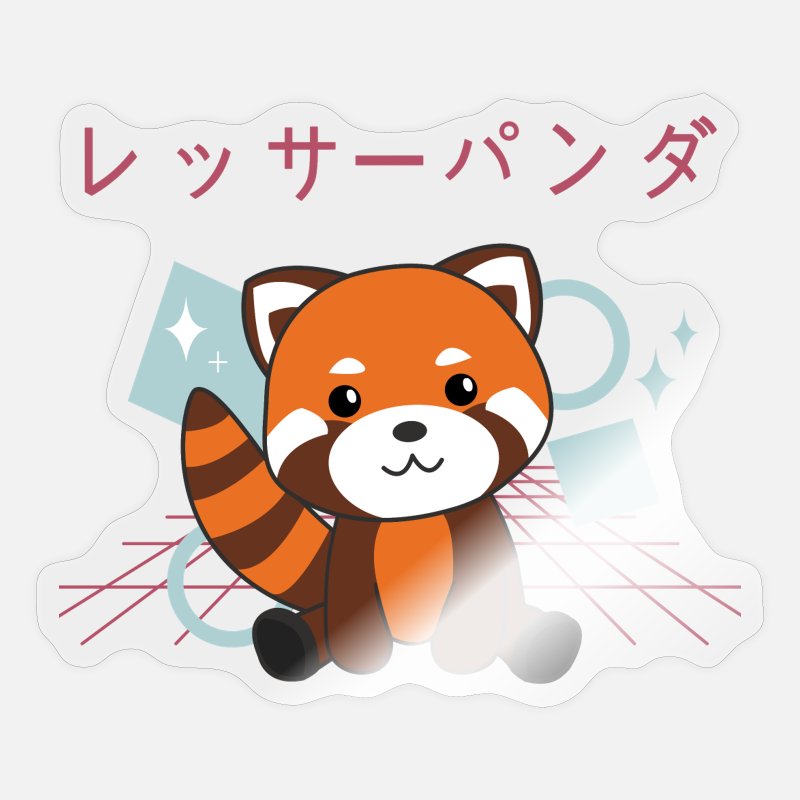 Panda rojo japón retro 90s kawaii animales anime' Pegatina | Spreadshirt