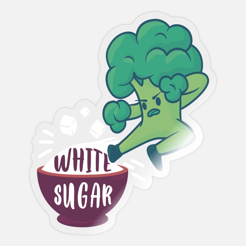 Funny Broccoli Cartoon Fitness Motif Veggie' Sticker | Spreadshirt