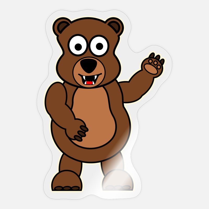 Personaje de dibujos animados de oso pardo' Pegatina | Spreadshirt