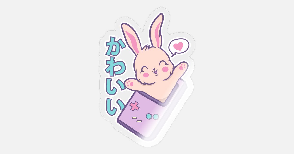 Pastel Gamer Cute Anime Manga Rabbit E-Girl' Sticker | Spreadshirt