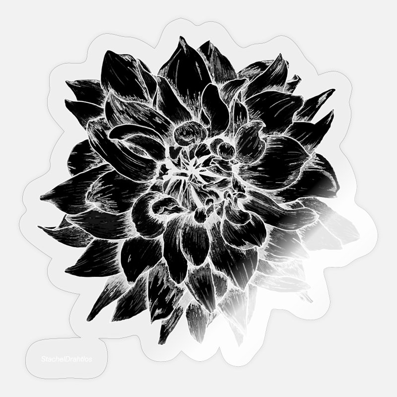 Flor negra' Pegatina | Spreadshirt