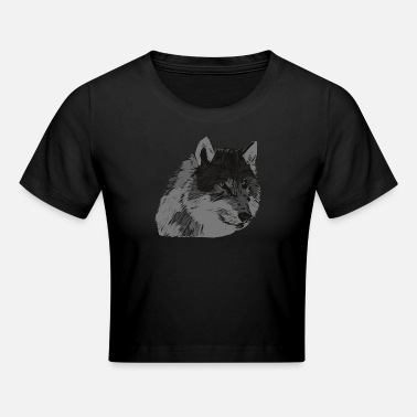Arthawk Wolf Raubtier Tier Aufdruck Tiergesicht Kunst - Crop T-Shirt