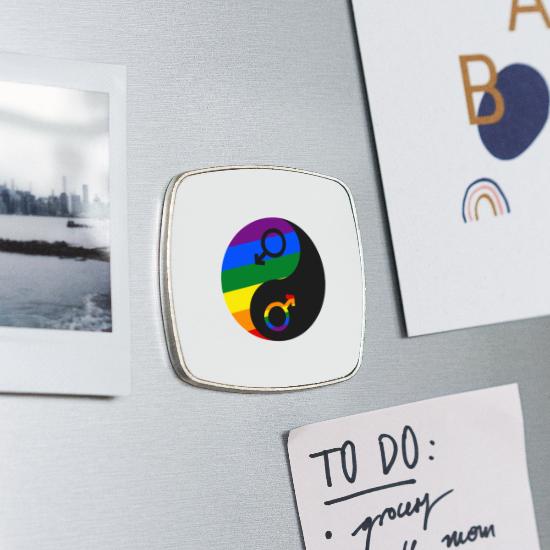 Magnet Aimant Frigo Ø38mm Logo Symbole Gay LGBT Homo 