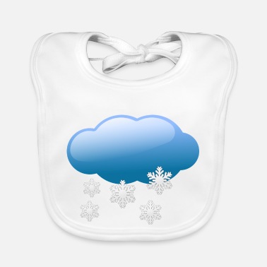 Snowfall Cloud with snowfall - Baby Bib