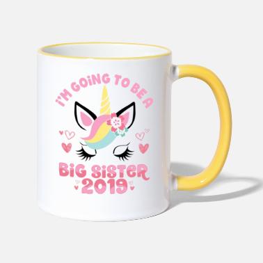 Big Big Sister 2019 Einhorn - Tasse zweifarbig