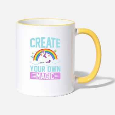 Unicorn Unicorn Quote Create Your Own Magic - Two-Tone Mug