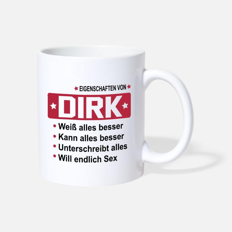 Chrom-Schriftzug Tasse mit Namen Dirk