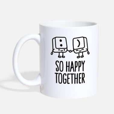 Designs Of The Month Keyboard keys smiley - So happy together - Mug