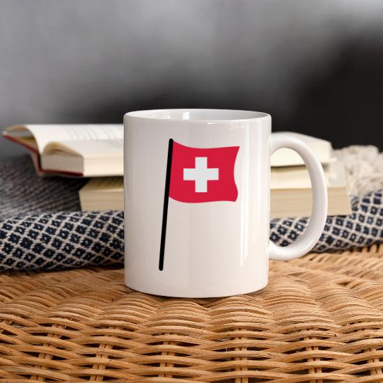 Taza de porcelana para expreso diseño bandera Suiza 