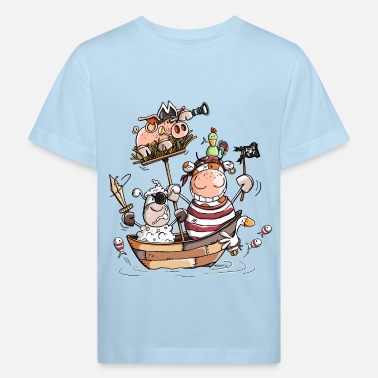 Śmieszne piraci z farmy - piraci - korsarze - Ekologiczna koszulka dziecięca