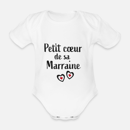Spreadshirt I Love Ma Marraine Cœur Body Bébé Bio Manches Courtes