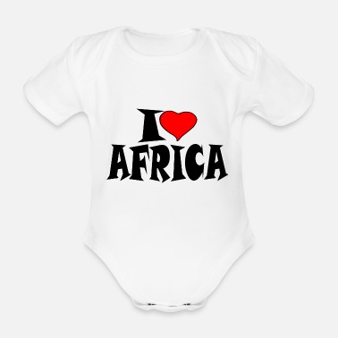 Afrika Afrika / Jag älskar Afrika - Ekologisk kortärmad babybody