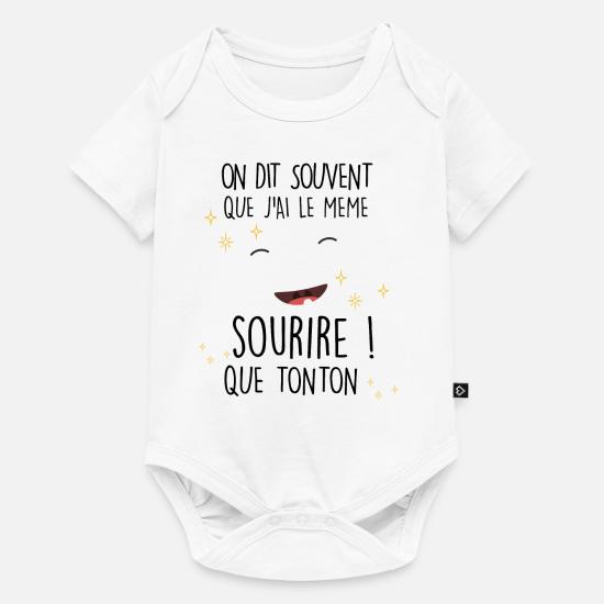 Bebe Meme Sourire Que Tonton Body Bebe Bio Manches Courtes Spreadshirt