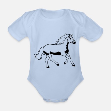 Hästhoppning häst - Ekologisk kortärmad babybody