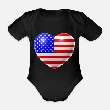 Usa Hjärta (USA / USA) - Ekologisk kortärmad babybody